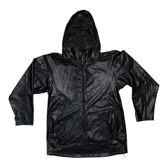 Helly Hansen Black Hooded Raincoat for Men - Picture 1 of 4